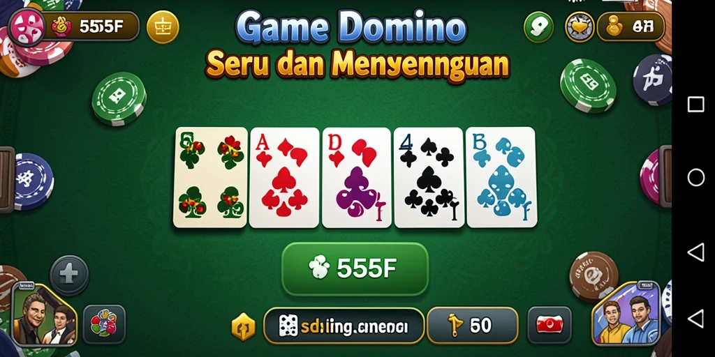 Screenshot menampilkan gameplay seru Domino di 555F.