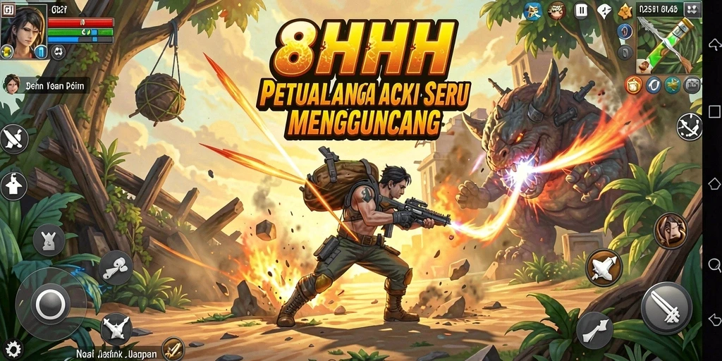 Tangkapan layar 8HHH menampilkan aksi mendebarkan dalam pertarungan epik.