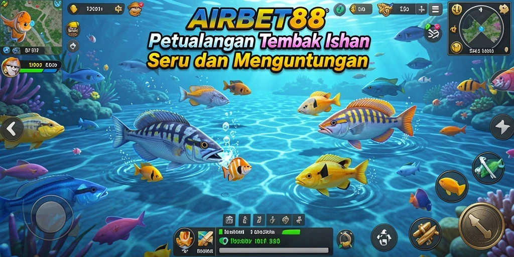 Tampilan gameplay AIRBET88 menampilkan aksi seru menembak ikan.