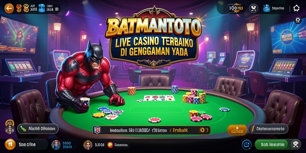 Screenshot gameplay Live Casino BATMANTOTO yang menampilkan dealer dan pemain.