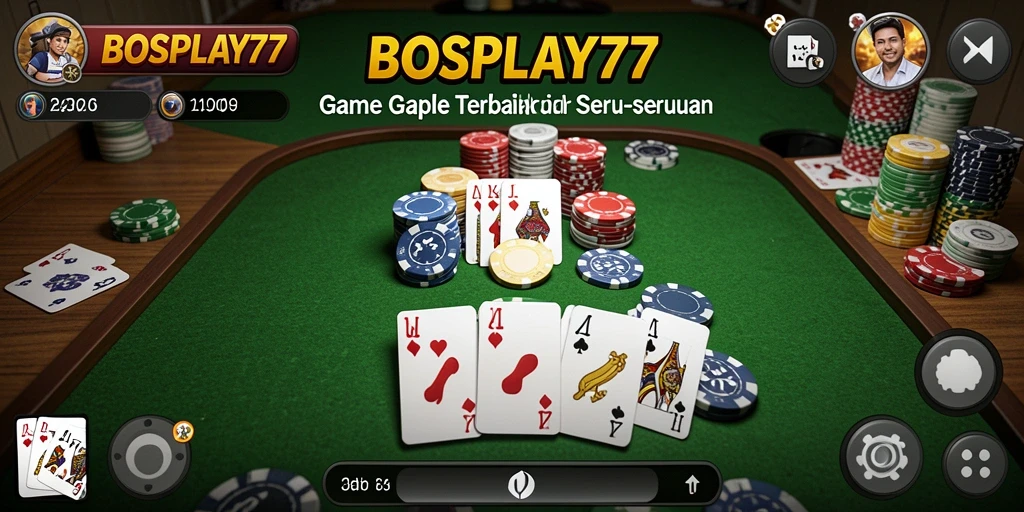 Screenshot gameplay seru dari BOSPLAY77 yang menggambarkan kompetisi Gaple.