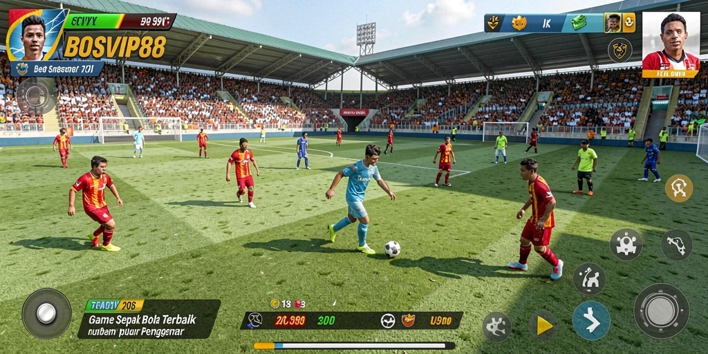 Screenshot gameplay <strong>BOSVIP88</strong> yang menunjukkan aksi seru di lapangan.