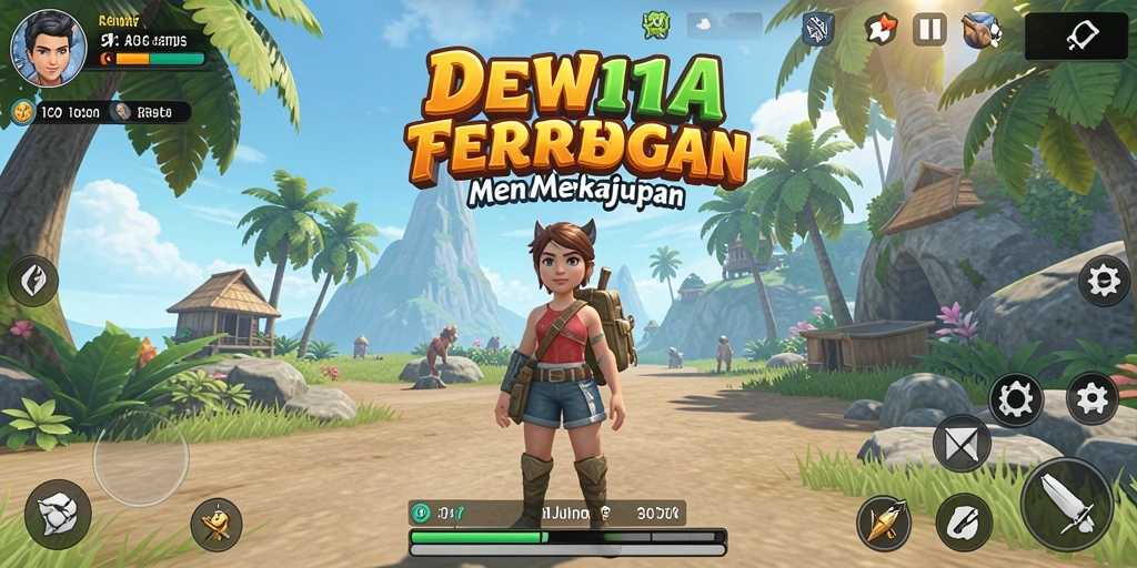 Gameplay DEWI11 yang epik dalam dunia terbuka.