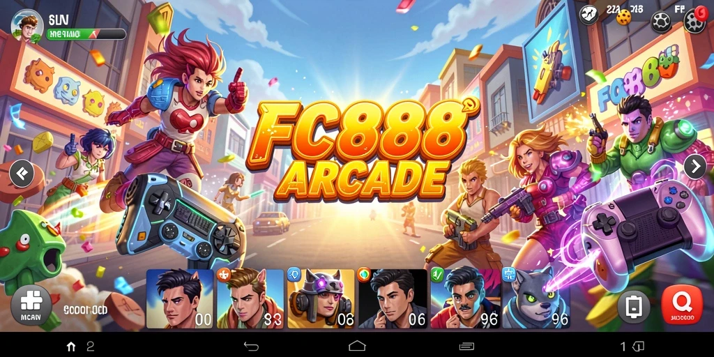 Tangkapan layar gameplay FC888 menampilkan aksi seru dalam permainan Arcade.