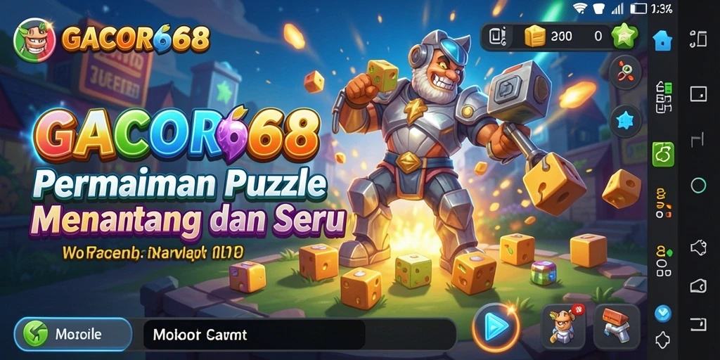 Tangkapan layar utama GACOR668 memperlihatkan gameplay Puzzle yang menantang.