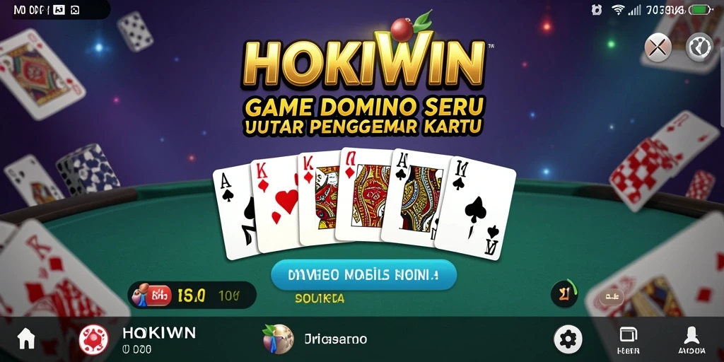 Screenshot gameplay HOKIWIN dengan suasana permainan Domino yang seru.