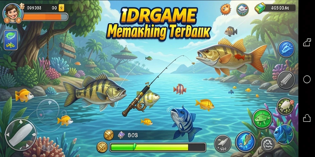Tampilkan aksi memancing seru dalam IDRGAME dengan grafis yang menawan.