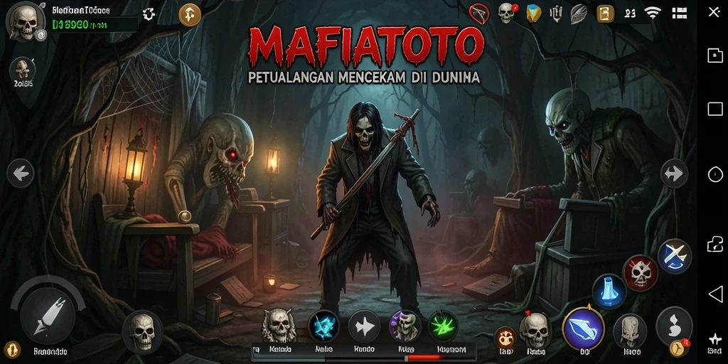 Tangkapan layar MAFIATOTO menampilkan suasana gelap dan mencekam dari gameplay horror.