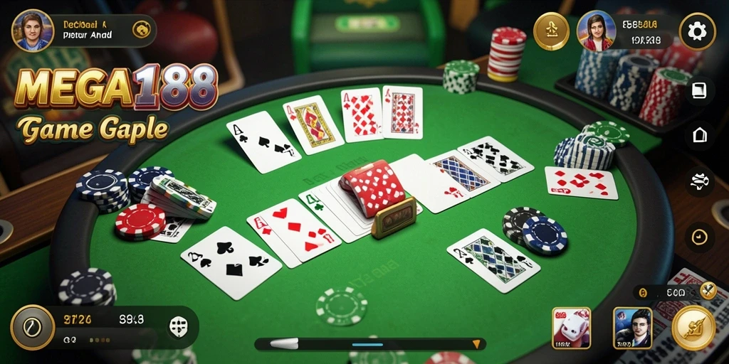 Gameplay menarik dari MEGA188 dengan teman-teman di meja Gaple.
