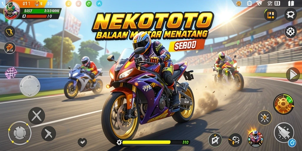 Gameplay seru balapan motor di NEKOTOTO dengan grafis memukau.