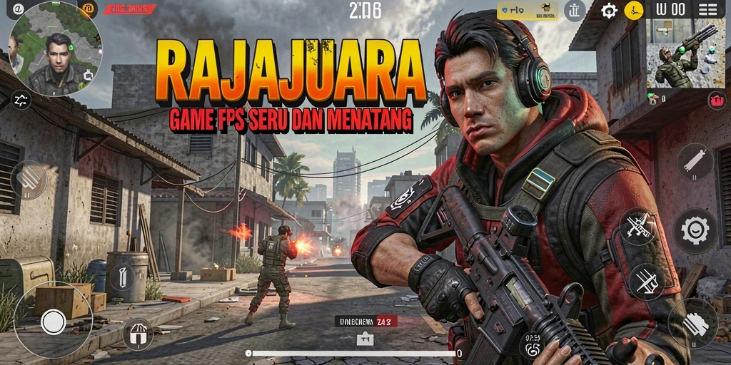 Screenshot gameplay RAJAJUARA dengan aksi tembak-menembak yang intens.