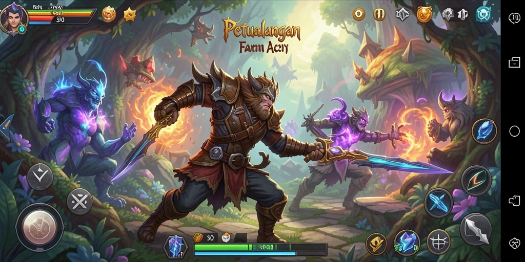 Tangkapan layar S80 menampilkan pertarungan seru dalam dunia fantasi.