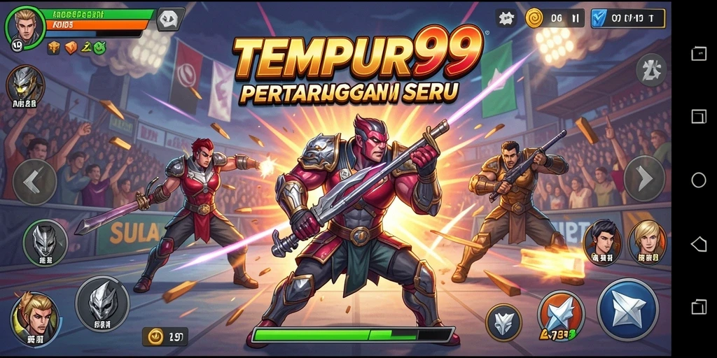 Gameplay seru TEMPUR99 dengan pertarungan yang mendebarkan.