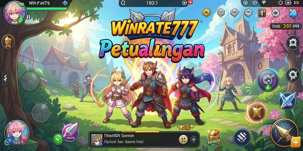 Screenshot gameplay WINRATE777 menampilkan karakter anime yang seru.
